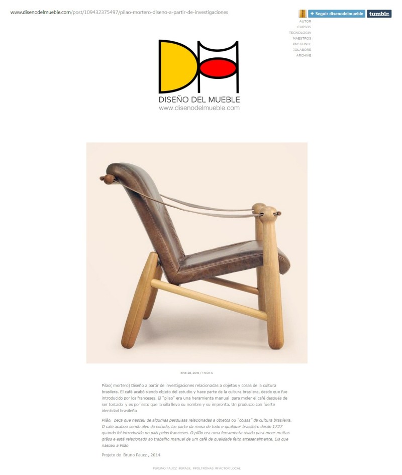 Publicação site Diseño de Muebles - Janeiro 2015